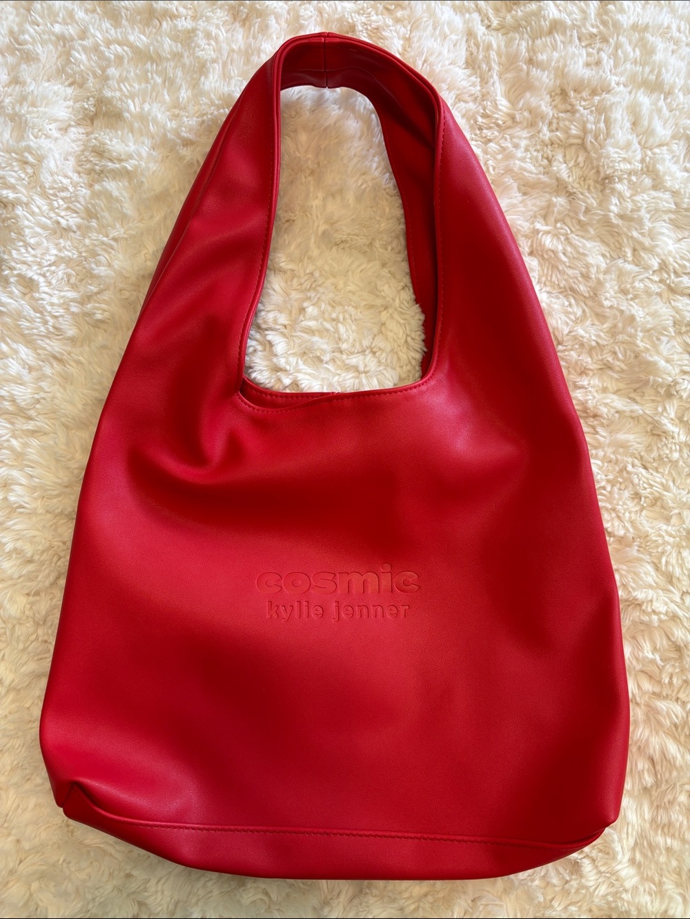 Kylie Jenner Red Cosmic Logo Shoulder Bag